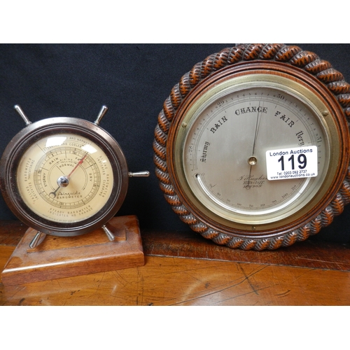 119 - Mixed Lot to include Two Barometers and a Thermometer