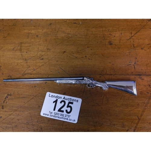 125 - Silver Double Barreled Hunting Rifle Hallmarked Birmingham