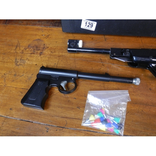 129 - GAT 4.5mm Air Pistol by T J Harrington & Son in Box together with a Manu Arm 4.5mm Air Pistol