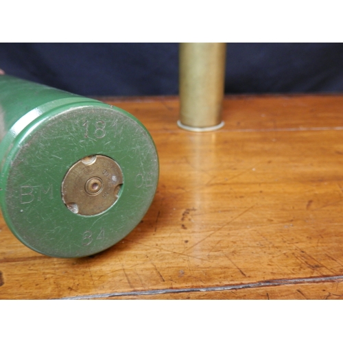 132 - British Made Oerlikon 35mm Anti Aircraft Tracer Shell Together With French WW1 37mm Shell