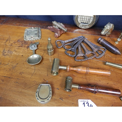 134 - Collection of Brass Items including Bottle Openers etc.