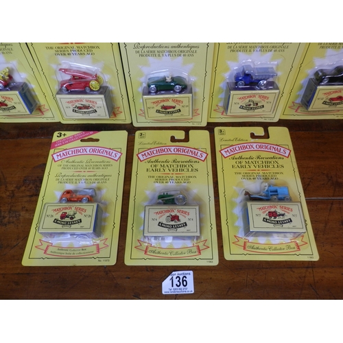 136 - Eight Matchbox Originals Diecast Vehicles in Sealed Packaging