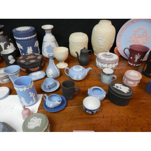 137A - Collection of Wedgwood Jasperware Boxes, Jugs, Vases, etc