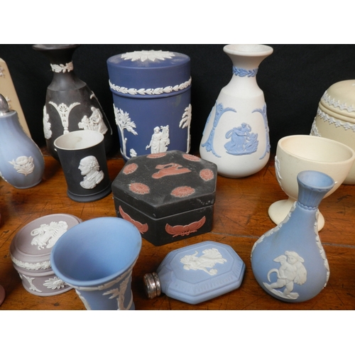 137A - Collection of Wedgwood Jasperware Boxes, Jugs, Vases, etc