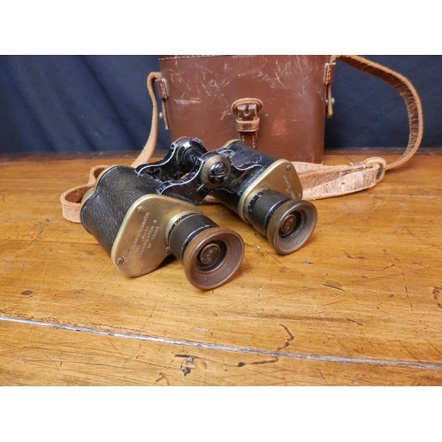 139 - Pair of Aitchison London Prismatic No.3 Mark 1 6x Magnification Binoculars in Case (1)