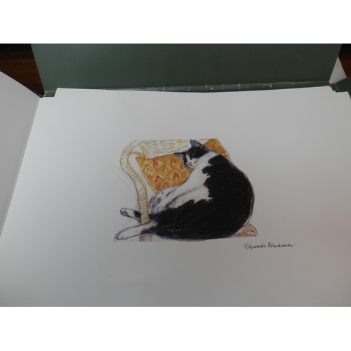 140 - After Elizabeth Blackadder The Cats Portfolio Five Watercolour Reproductions of Designs used on Roya... 