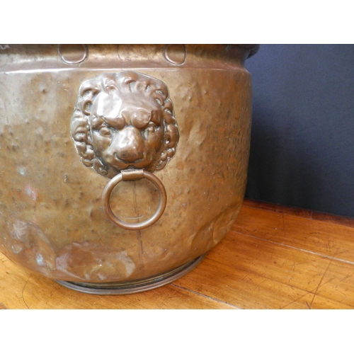 146 - Large Brass Planter with Relief Decorations