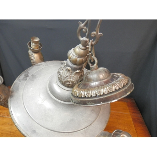 148 - Large Bronze Chandelier with Merlion decorations