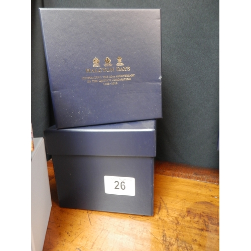 26 - Collection of Mint & Boxed Halcyon Days Royalty China (10 Pieces) together with a Buckingham Palace ... 