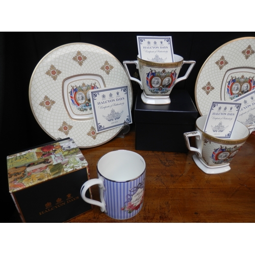 26 - Collection of Mint & Boxed Halcyon Days Royalty China (10 Pieces) together with a Buckingham Palace ... 