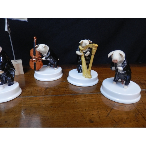 28 - Collection of Stephen Bartley Pig Figurines - Orchestra