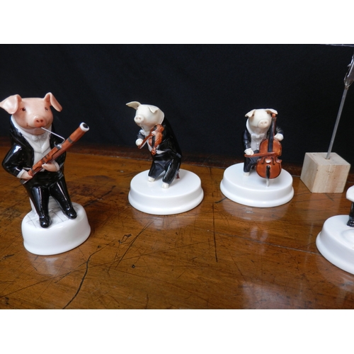 28 - Collection of Stephen Bartley Pig Figurines - Orchestra