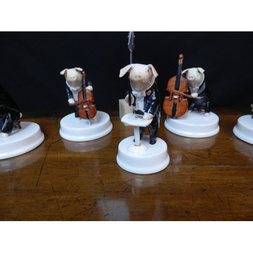 28 - Collection of Stephen Bartley Pig Figurines - Orchestra