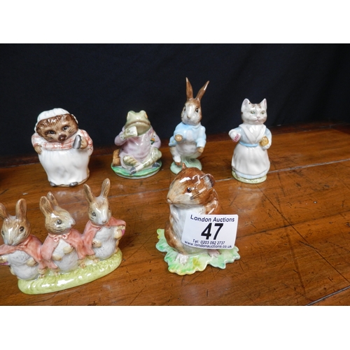 47 - Lot of Ten Beswick Beatrix Potter Figurines