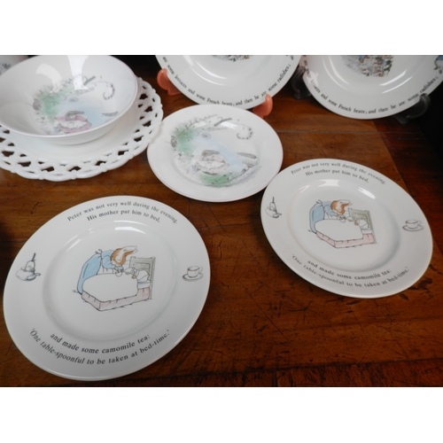 49 - Collection of Beatrix Potter China to include Peter Rabbit, Jeremy Fisher, Mrs Rabbit etc.