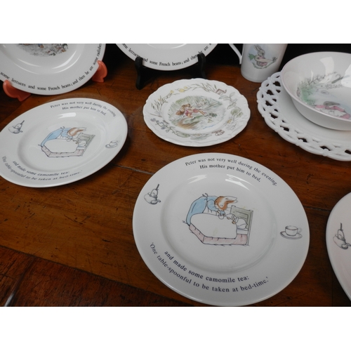 49 - Collection of Beatrix Potter China to include Peter Rabbit, Jeremy Fisher, Mrs Rabbit etc.