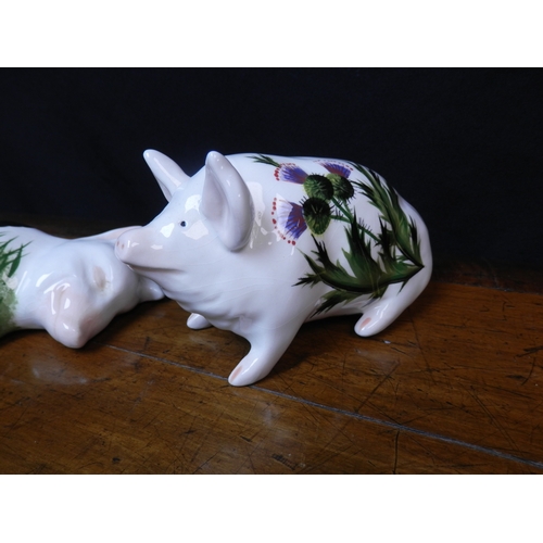 71 - Two Pig Figurines by Griselda Hill Pottery