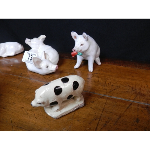 73 - Group of Pig Figurines to include J Wilkinson (3), Beswick etc.