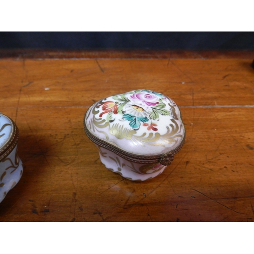 93 - Two Antique Porcelain Lidded Boxes with Sevres style Marking to base