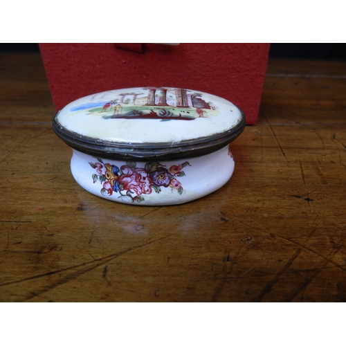 99 - George III Enamel Snuff Box (8cm)