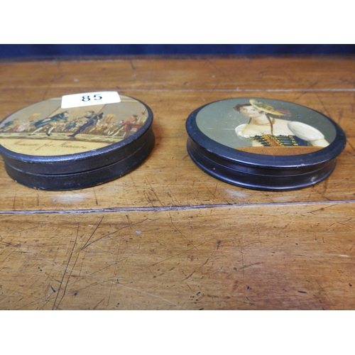 85 - Two 19th Century Papier Mache Snuff Boxes