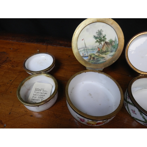 86 - Group of Antique and Vintage Trinket Boxes, a Victorian Ointment Pot, Tunbridge Ware Screw Top Patch... 