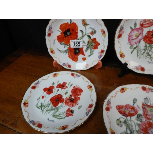 165 - Collection of Six Royal British Legion Poppy Plates by Margaret Stewart