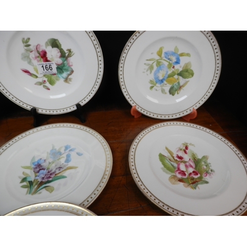 166 - Collection of Seven Plates with Flower decorations