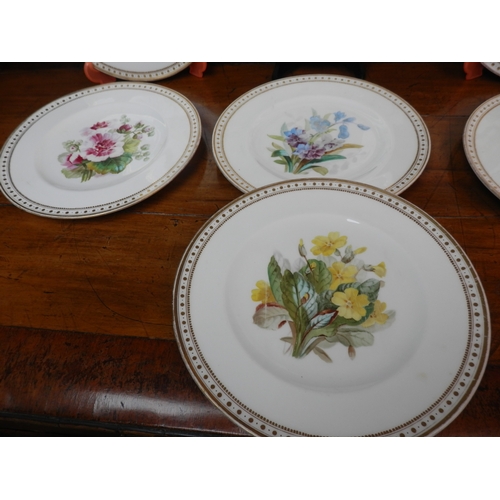 166 - Collection of Seven Plates with Flower decorations