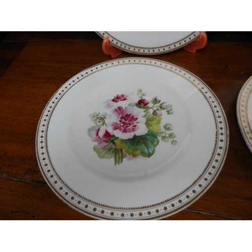 166 - Collection of Seven Plates with Flower decorations