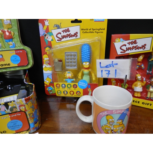 171 - Collection of The Simpsons items to include Figures, The Simpsons Trivia Game and a Mug