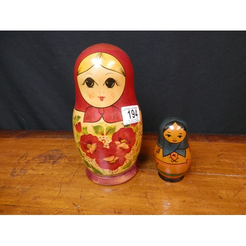 194 - Two Russian Matryoska Nesting Dolls