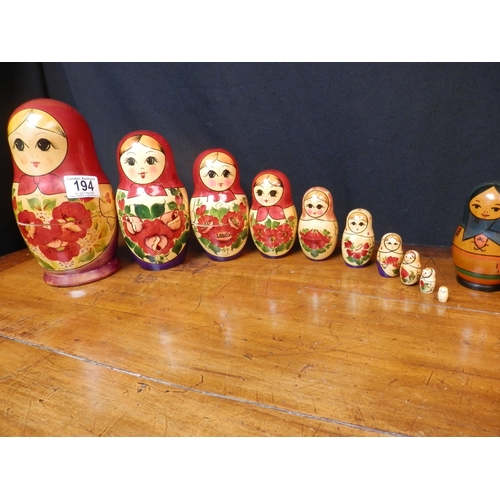 194 - Two Russian Matryoska Nesting Dolls