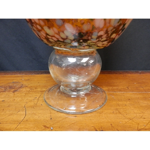 196 - Large Orange Hand Blown Glass Vase