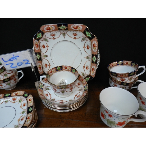 202 - Box of Mixed China to include Colclough Imari Part Set