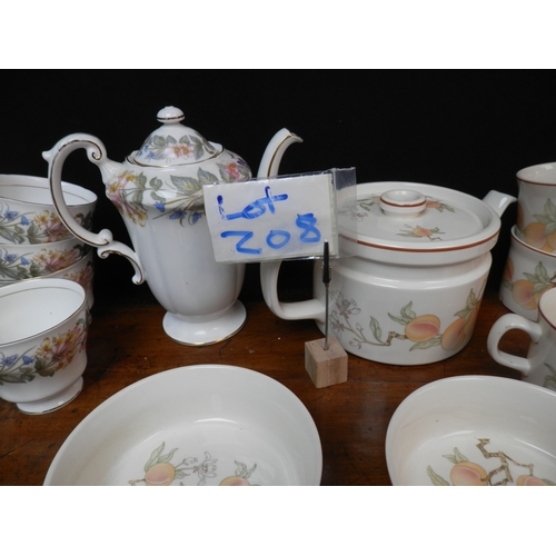 208 - Wedgwood Peach Tea Set together with a Parragon Country Lane Tea Set