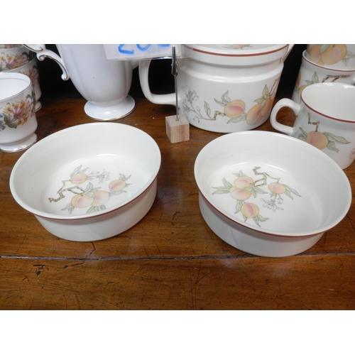 208 - Wedgwood Peach Tea Set together with a Parragon Country Lane Tea Set