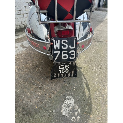 192 - 1961 Piaggio Vespa GS150 VS5
Imported to the UK in 1999
Registration: WSJ 763
Frame No: VS5T 0010921... 