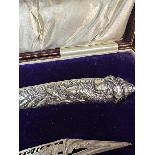 288 - Cased Victorian Silver Fish Serving Set, Hallmarked London 1857 (425g)