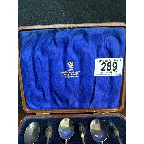 289 - Cased Set of Silver Coffee Spoons, Hallmarked Brimingham 1920