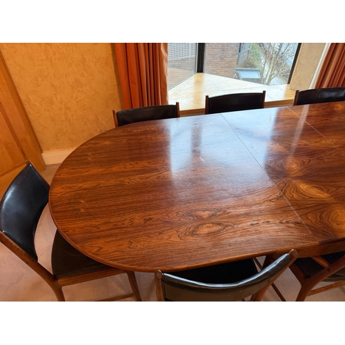 646A - Mid Century Rosewood Table and 8 Kai Lingfeld Larsen Dining Chairs including Two Carvers