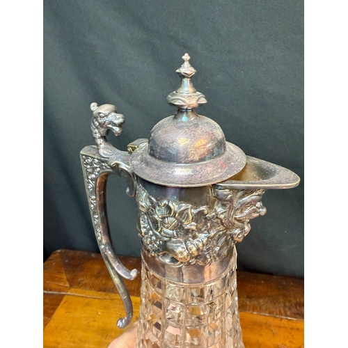 278 - A Silver Mounted Cut Glass Claret Jug, Roberts & Belk Sheffield 1974