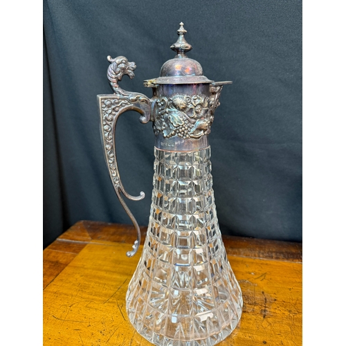 278 - A Silver Mounted Cut Glass Claret Jug, Roberts & Belk Sheffield 1974