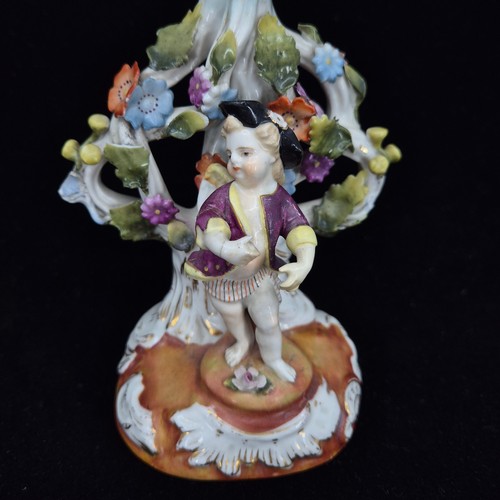 707 - Pair of 19th century Sitzendorf Porcelain Candle Holders