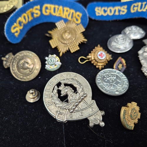 718 - Collection of Military Badges, Medals and Patches including Ordnance Corp Silver Sweetheart Brooch, ... 