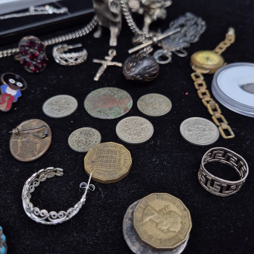 719 - Lot of Curios to include Coins, Jewellery and other items including Silver Items