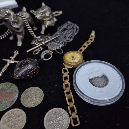 719 - Lot of Curios to include Coins, Jewellery and other items including Silver Items