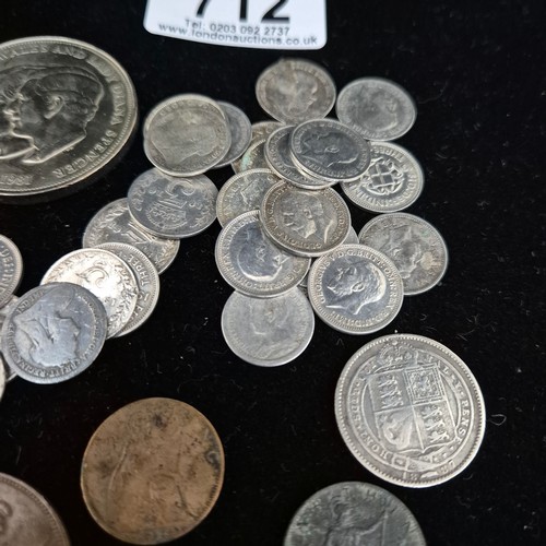 712 - Collection of Silver Thruppence together with some other Coins