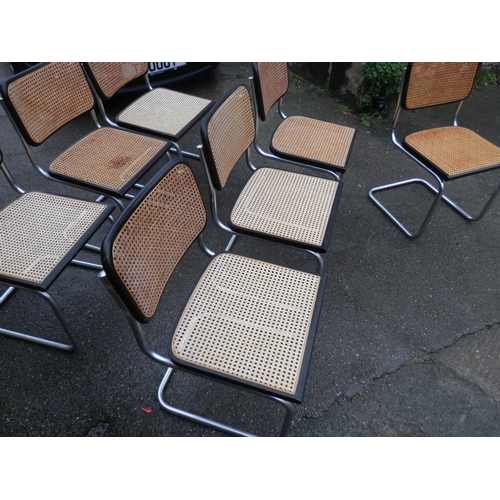 661 - Lot of 7 Mid Century Marcel Breuer Cesca Dining Chairs