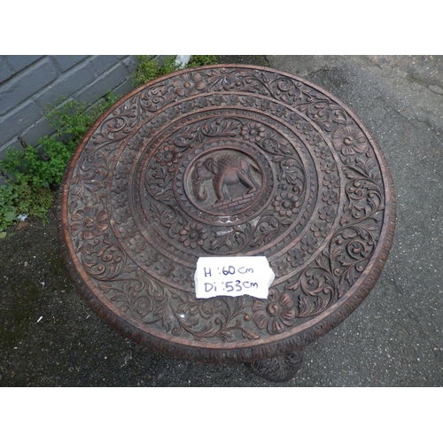 649 - 19th Century Anglo Indian Carved Elephant Table